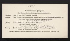 Commencement Program Card 1914